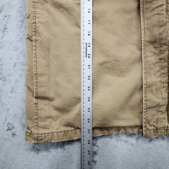Vintage Mossimo Jacket Mens L Tan Canvas M65 Military Button Zip Distressed - Picture 11 of 12